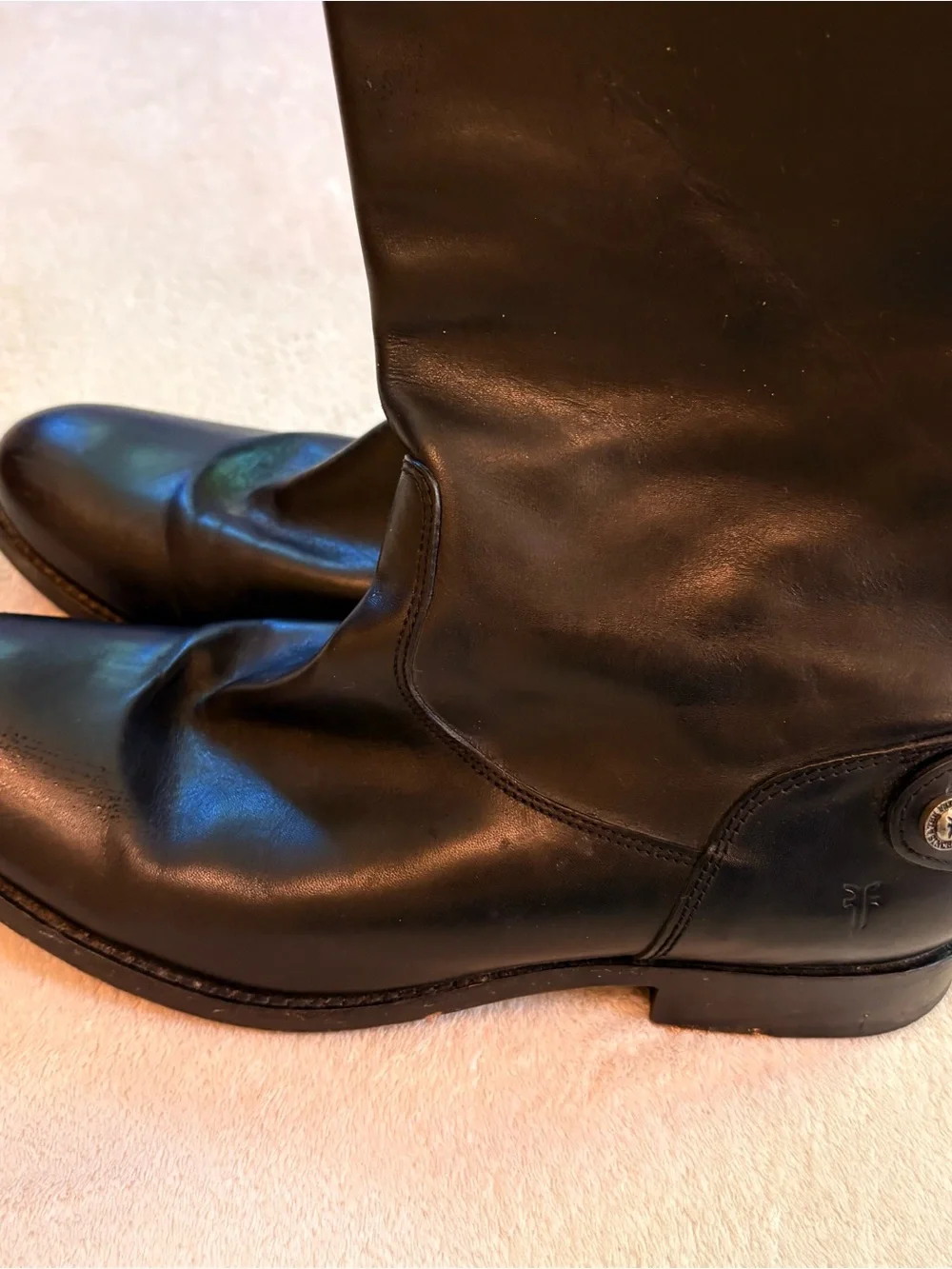 Frye Melissa 3471368 Black Leather Knee High Classic Riding Boots Sz 10